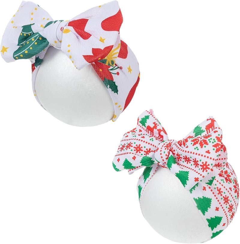 KIDOCHEESE Christmas Baby Headbands with Big Bows - Image 1